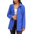 thumbnail image 6 of Mifsaly Womens Windbreaker Jacket Lightweight Windproof Hooded Full Zip Trench Coat Outdoor Hiking Camping Travel Outerwear with Adjustable Drawstring and Pockets Blue,XL, 6 of 9