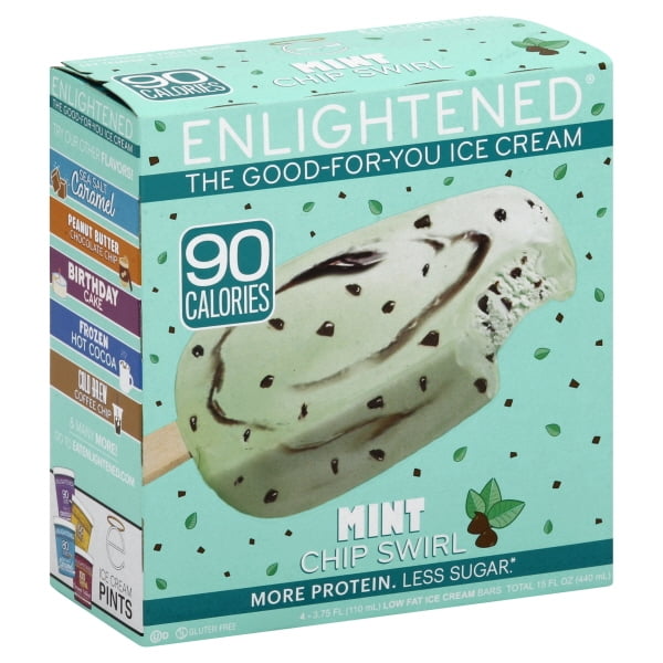 Enlightened The GoodForYou Ice Cream Bars Mint Chip Swirl Walmart