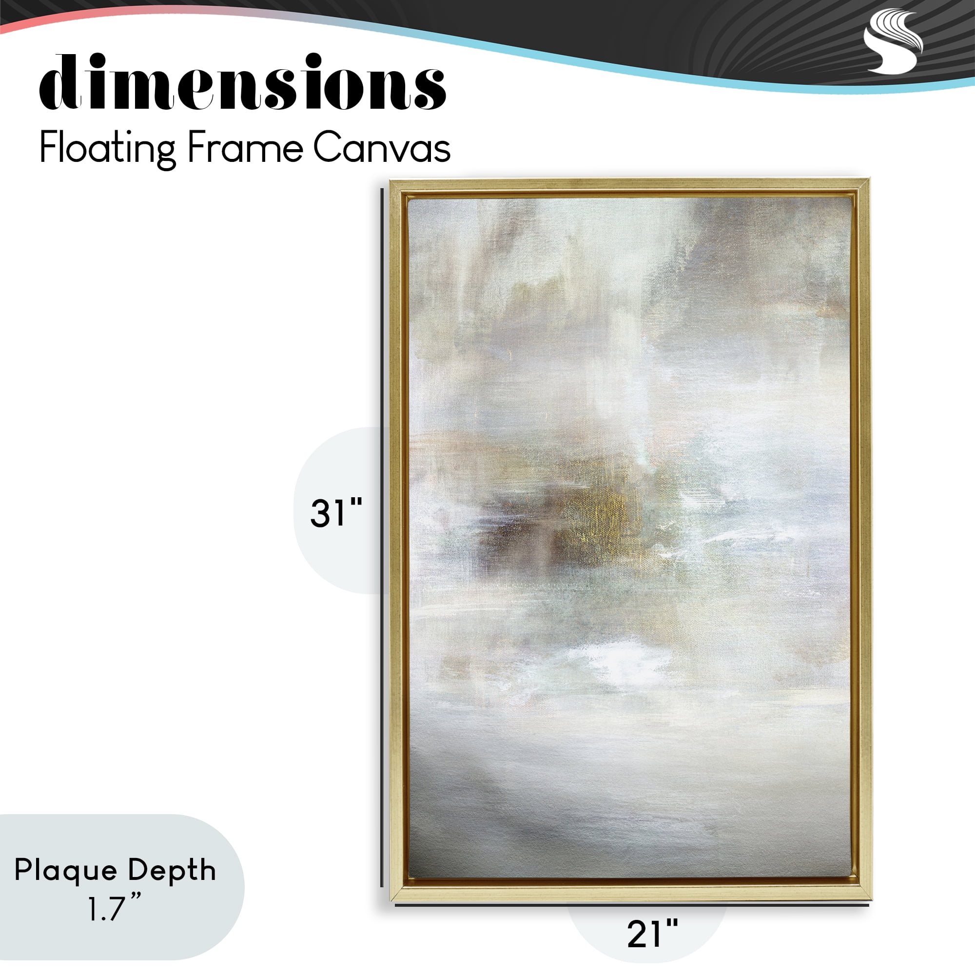 Stupell Industries Soft Haze of Subtle Light Gold Framed Floater Canvas Wall Art, design by Hope Bainbridge
