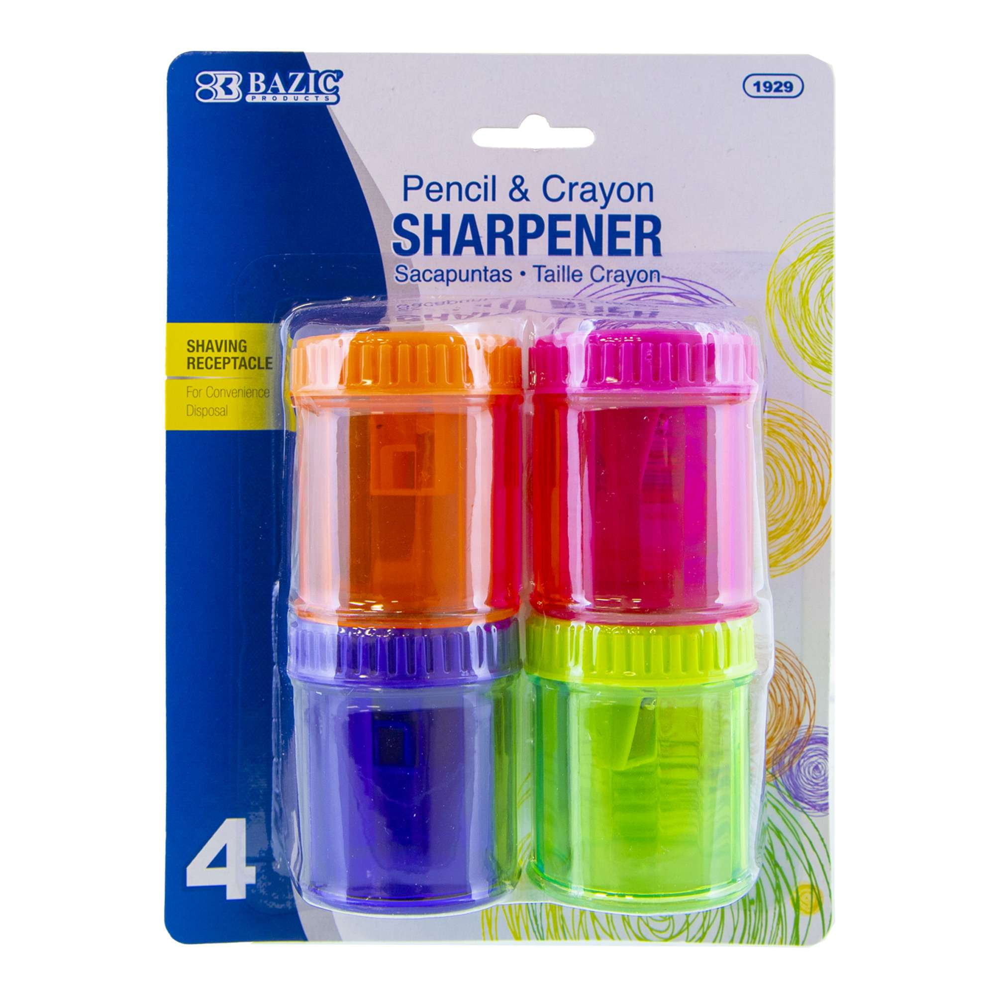 Compact Size for Pencil Case and Sork-Station 1 Pack Multicolor Pencil Sharpener 