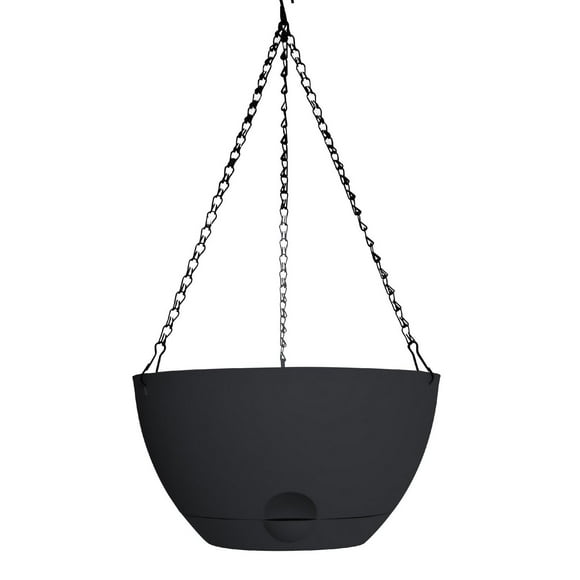 12IN auto-arrosage PLANT SPA-NOIR Jardinière suspnd SW noire 12po