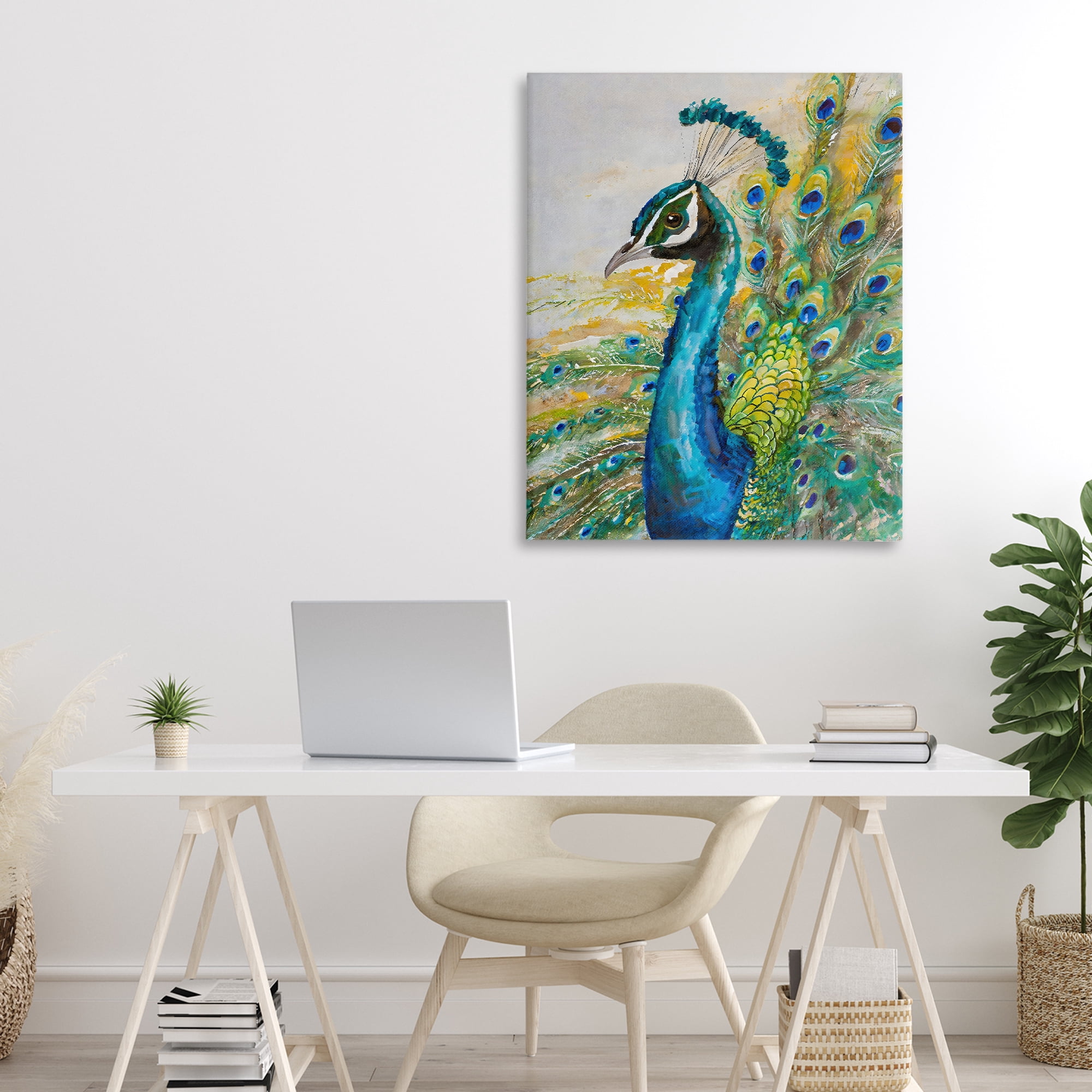 Stupell Industries Regal Blue Peacock Feathers Canvas Wall Art, design by Creative Studio