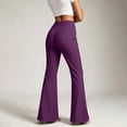 thumbnail image 5 of Womens Work Office Pants High Waisted Bell Bottoms Slim Fit Stretch Flared Dress Pants Trousers for Business Casual Going Out,Purple,XXL, 5 of 6
