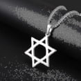 thumbnail image 2 of Colgante de estrella de David de Mogan de moda, cadena de aleación de alta calidad judía israelí, collar de estrella de David para hombres, joyería Kb--A7685-Oro-Código de producto 57009 A9215-Plata, 2 of 5