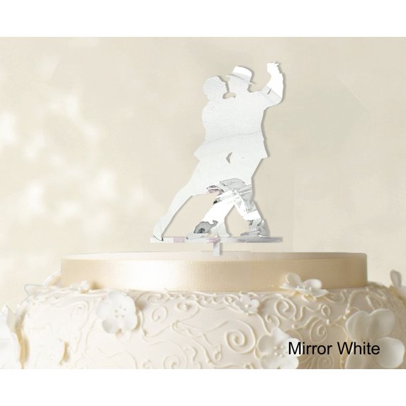 "Printtoo Silhouette Couple Cake Topper Wedding Cake Topper Cake Decorations Color Option Available 6""-7"" Inches Wide"