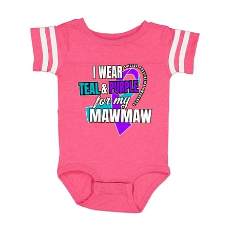 

Inktastic Suicide Prevention I Wear Teal and Purple for My Mawmaw Gift Baby Boy or Baby Girl Bodysuit
