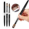 thumbnail image 3 of Tnobhg Nail Art Brush Metal Handle Soft Faux Mink Bristles Multifunctional UV Gel Carving Pen Professional Manicure Tool Nail Acrylic Liquid Powder Painting Pen Nail Supplies, 3 of 8