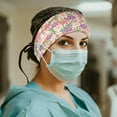 thumbnail image 2 of Jiueut Colorful Flower Nurse Button Headband Nurse Headbands for Women with Buttons Headbands for Nurses with Buttons for Mask 4 Piece Wide Headbands for Girls Non Slip, 2 of 7