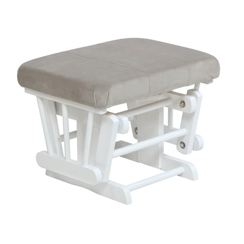 AFG Baby Furniture Kids Modern Comfort Solid Wood Glider Rocking Chair with Ottoman, White