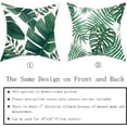thumbnail image 4 of Tropical Palm Leaf Pillow Covers 18x18 Inch Summer Green Leaves Print Pillowcase Set of 2 Hawaiian Plant Throw Pillow Covers Soft Cotton Square Cushion Covers for Home Couch Sofa Patio Bedroom, 4 of 6