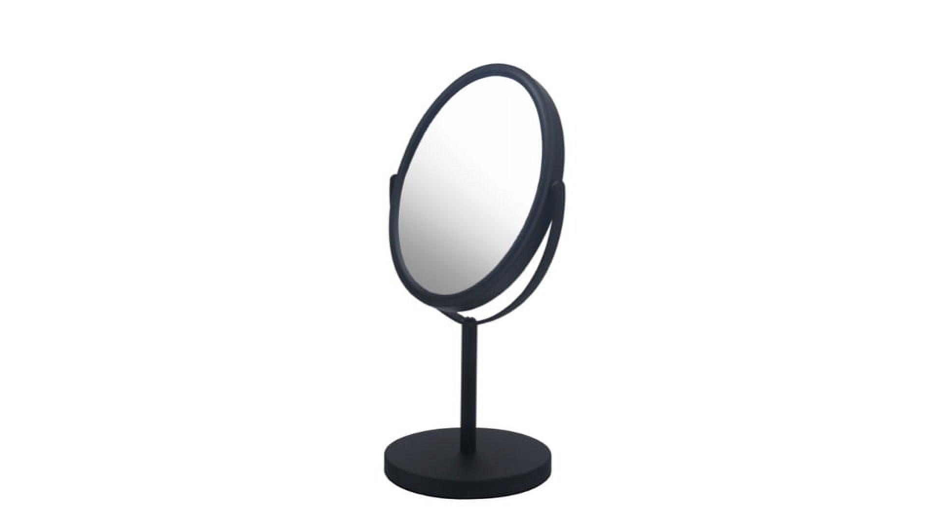 Eden Bath Round Two Sided 5X Black Framed Freestanding Makeup / Shaving Mirror