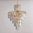 thumbnail image 6 of Miumaeov Elegant Modern K9 Clear Crystal Chandelier Ceiling Light, 15.75inches Luxury Pendant Chandelier Fixture Chain, 40W for Living Room Dining Room Hotel Council Hall, 6 of 9
