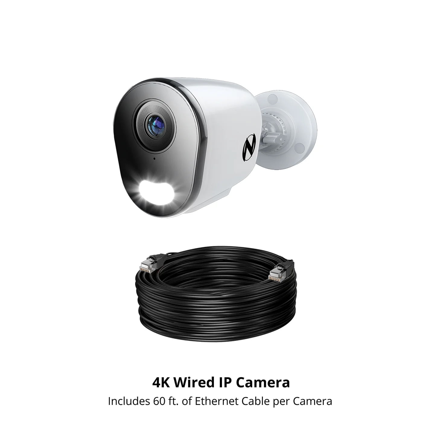 Night Owl Add On Wired IP 4K Resolution Deterrence Camera with 2-Way Audio - White