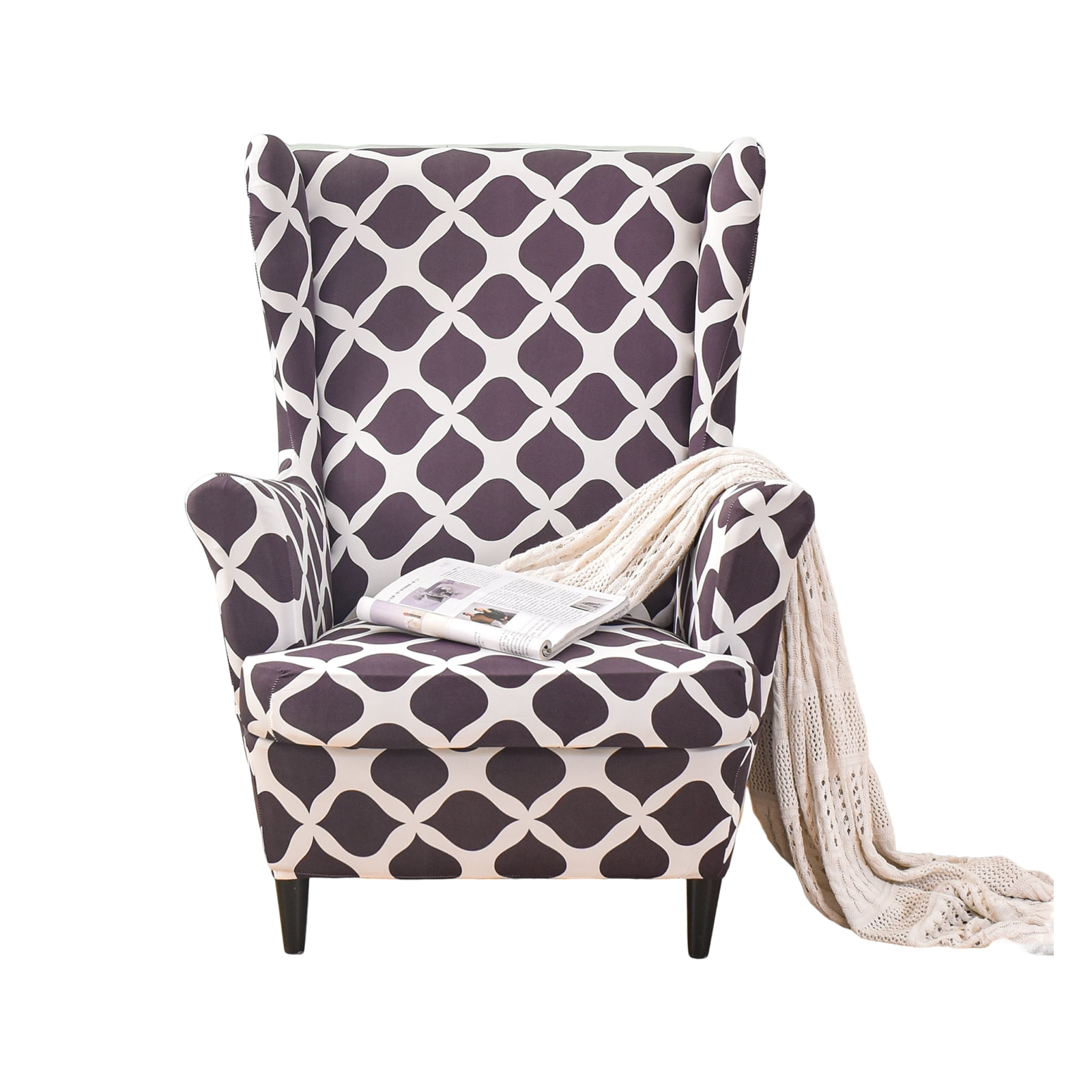 EcoAncheng Wing Chair Slipcovers, 2 Pieces Stretch Wingback Chair