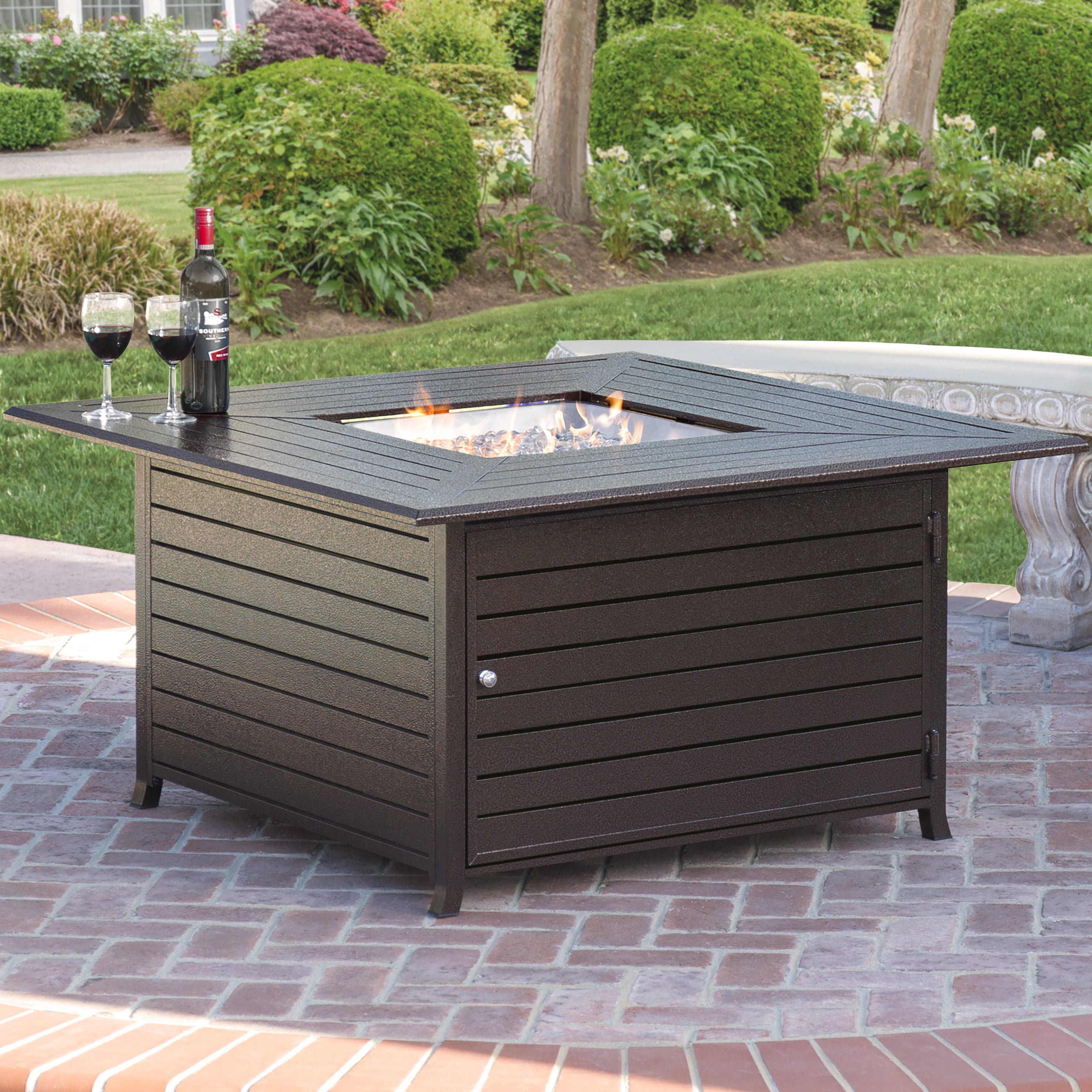 Best Choice Products Extruded Aluminum Gas Outdoor Fire Pit Table With
