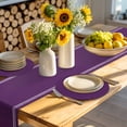 thumbnail image 4 of Pure Dark Purple Round 15 Inch Placemats Set of 6, Simple Solid Color HeatResistant Non Slip Place Mats for Dining Table, Wipeable Braided Kitchen Table Mats for Housewarming, 4 of 9