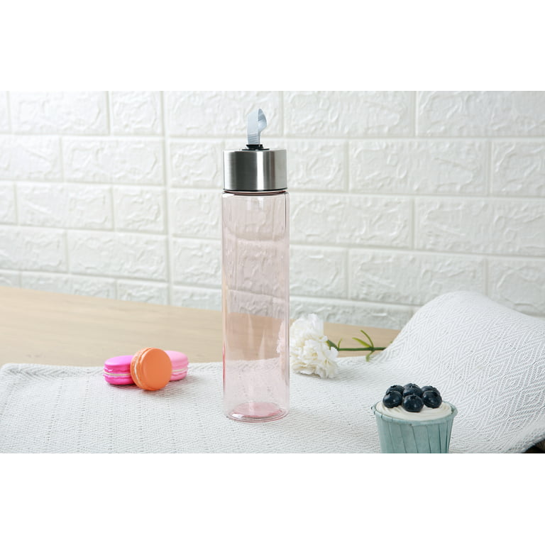 18 oz. Clear Glass Water Bottle - Thermo Steel
