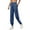 A Navy, variant on Women's Pants Sports Comfort Jogger Pants Side Buttons Leg-Bound with Pockets Grey Womens Trousers M