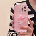 thumbnail image 2 of Compatible con funda para iPhone 12, diseño de anime lindo, funda rosada para iPhone 12 para mujeres y niñas, funda protectora completa para teléfono de TPU suave a prueba de golpes para, 2 of 5