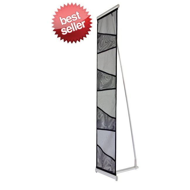 Black/White Detachable Magazines and Brochures Stand Literature Display Stand with 4 Shelves Floor Standing Magazine Brochure Holder Rack White