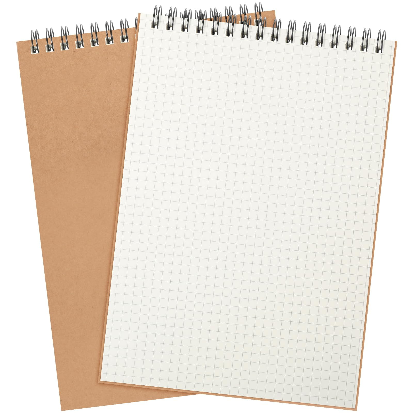 Engrowtic 1Pack Graph Paper Spiral Notepad A5 Top Wirebound Notepad Grid Notebook Steno Pad Memo Notebook Grid Paper 140 Pages for Writing Sketching Drawing Office Supply (Black)