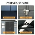 thumbnail image 3 of 8x4 FT Resin Storage Sheds Outdoor with Floor, Waterproof Plastic Sheds with 2 Windows and Lockable Door, Top Light Transmission Tool Shed for Backyard, Patio, Poolside, Bike, Gray, 3 of 7