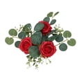thumbnail image 5 of GUOOL Artificial Floral Wreaths Candle Garland Small Boho Wreath, Eucalyptus Leaves Candles Wreaths for Bar Wedding Decoration Red, 5 of 9
