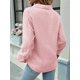 thumbnail image 4 of Camisas de Mujer con Botones, Larga, Cuello en V, Estilo Informal de Negocios, Blusas Lisas. Rosa L, 4 of 10