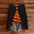 thumbnail image 4 of yardsong Long Sleeve Pullover Women Reindeer - Boat Neck Imitation Knit Christmas Holiday Ugly Santa Claus Graphic Sweaters Top Red,S, 4 of 7