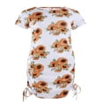 thumbnail image 3 of Women Bodycon Drawstring Ruched Stretchy Casual Party Mini Dress, 3 of 6