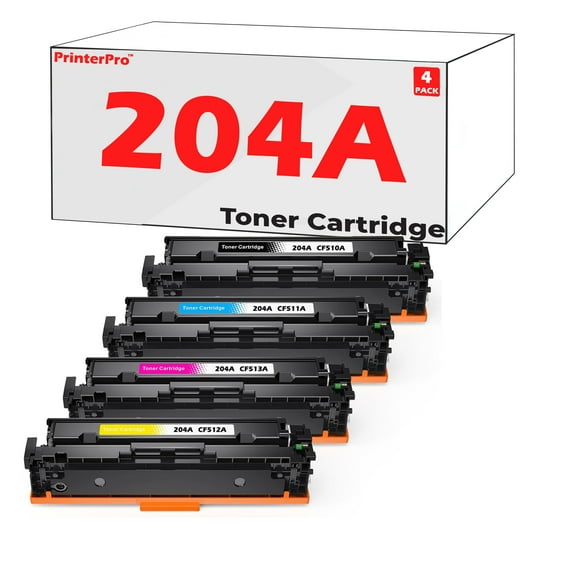 PrinterPro™ Compatible Replacement for HP 204A Toner Cartridges CF510A CF511A CF512A CF513A for HP Color Laserjet Pro MFP M180nw M154nw M180n M154a MFP M181fw Printer (1 Set)
