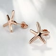 thumbnail image 5 of EOEMY Rose Gold Plated Earrings Star Fish Stud Aaa Zirconia Push Back Clasp L455-Default, 5 of 7