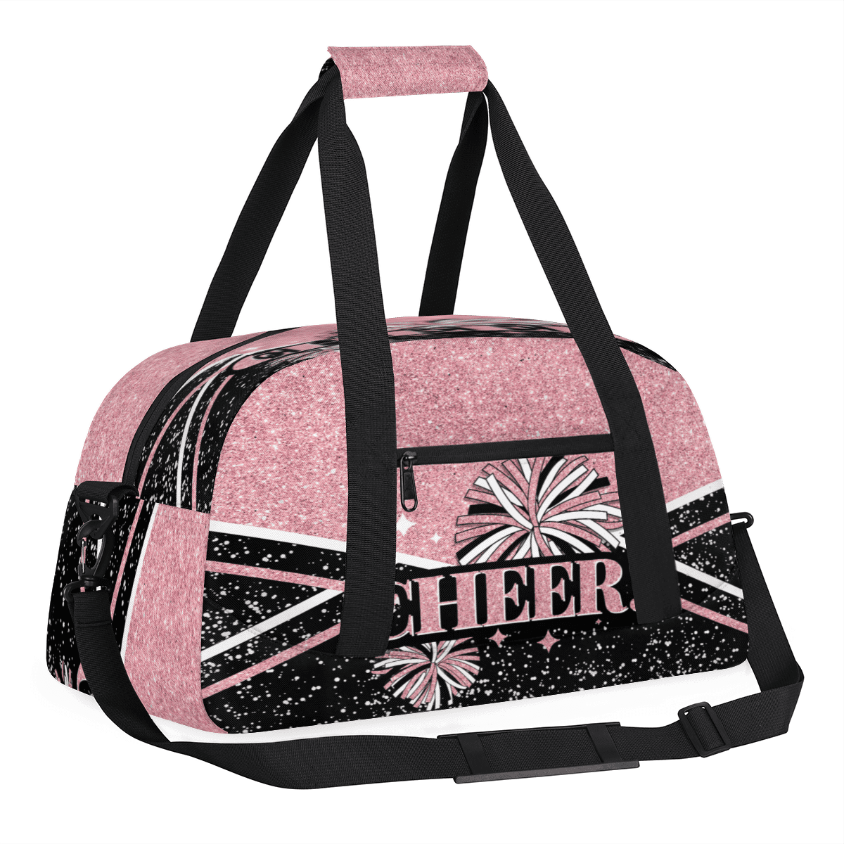 Herdesigns Cheer Bags Sport Duffle Bag Coral Pink Cheerleader Gym Bag Overnight Travel Bags Waterproof Weekender Bag Carry On Travel Tote Bag Dance Bags
