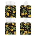 thumbnail image 2 of Fotbe Bees and Sunflowers Porta Pañuelos Decorativo de Cuero, Caja Cuadrada Moderna para Pañuelos Faciales, Organizador y Dispensador 5x5x5'', 2 of 7