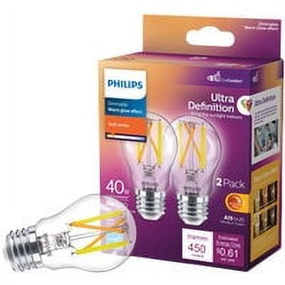 Philips 3013942 A15 E26 Medium LED Bulb,, Soft White - 40W Equivalence - Pack of 2
