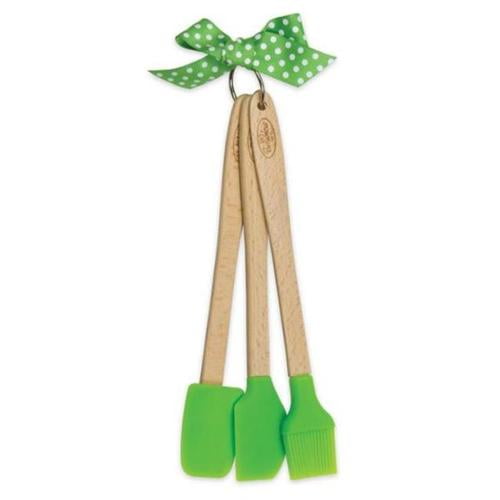 Brownlow 48233 Lime Green Silicone Mini Kitchen Tools Set, Pack Of 3