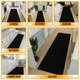 thumbnail image 5 of Ottomanson Solid Aisle Runner Rug 2'7" x 12' - Non Slip Low Pile Carpet, Black, 5 of 10