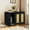Rattan Door Black, variant on Cat Litter Box Enclosure, Hidden Litter Box Furniture with Divider, Indoor Cat House, Wooden pet house side table, for Living Room, Bedroom