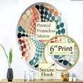 thumbnail image 3 of Designart "Seaside Geometry in Green and Blue I" Geometric Radial Dot Round Wall Mirror - Oval Printed Decorative Mirror - Multiple Color Options, 3 of 5
