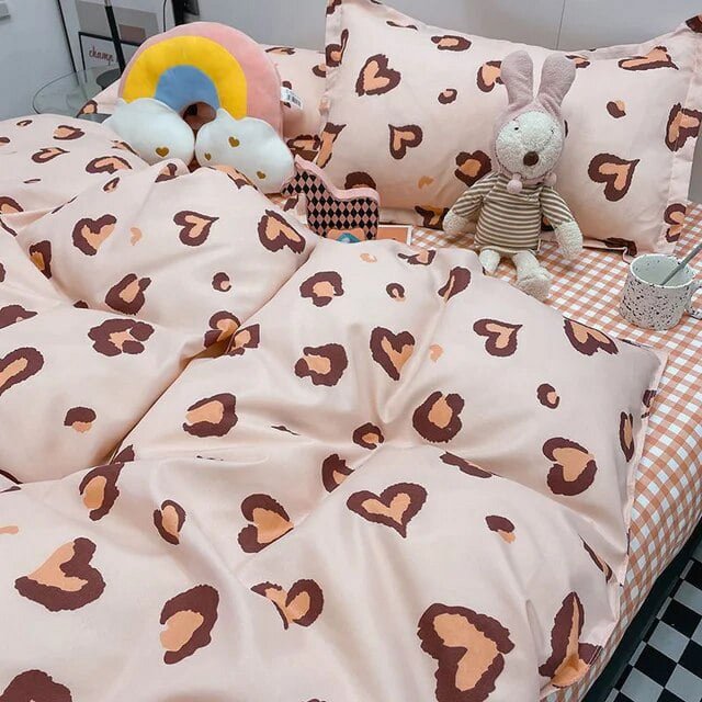 Simple Red Cherry Bedding Sets Nordic Flower Quilt Cover Single Double Size Bed Linen Adult Girls Quilt Cover Decor Home Textile