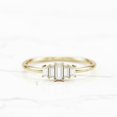 thumbnail image 2 of HeartsAndYou 5 Stone Art Deco Engagement Ring for Women 0.8ct Baguette Cut Moissanite 18k Yellow Gold Over Silver, 2 of 9