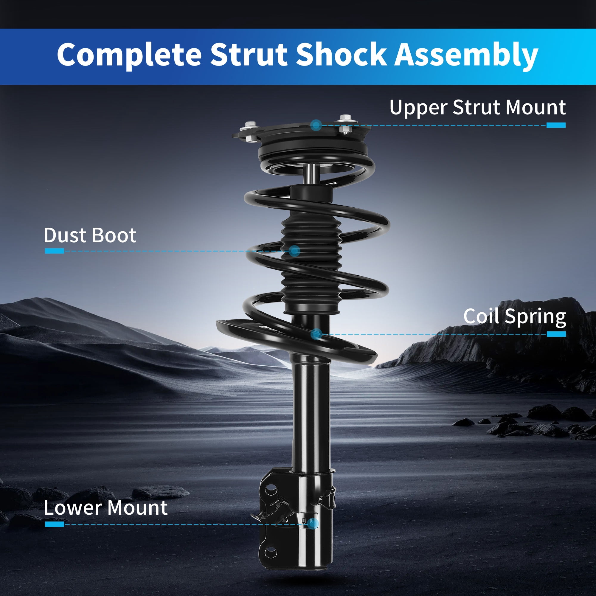 LEDKINGDOMUS Front Complete Strut Assembly for 2009-2014 Nissan Maxima Sedan FWD 3.5L | Quick Strut Replacement | Pre-Assembled Shock & Coil Spring Kit
