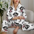 thumbnail image 6 of Pajamas for Women Set - DOG IS WEARING PIRATE COSTUME Comfy Long Sleeve Button Up Pajama Sets for Women 2 Piece, Soft Sleepwear Nightwear Pjs Lounge Sets for Women with Pockets, 6 of 6