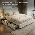 thumbnail image 3 of Yeshouse Estructura de cama Boucle con 2 cajones, plataforma tapizada con cabecero LED y listones de madera maciza. No necesita somier. Ideal para niños y adolescentes, 3 of 6