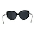 thumbnail image 4 of Polarized Womens Mod Oversized Flat Butterfly Fashion Sunglasses Black Brown / Black, 4 of 4