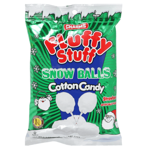 Fluffy Stuff North Pole Stawberry and Blue Razz Flavored Cotton Candy, 2  oz, Pack of 3