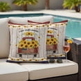 thumbnail image 5 of Farm Sunflowers Pillow Covers 2 Pack Summer Floral Red Truck Vine Fruit Wood Grain Pillowcase Waterproof Outdoor Throw Pillow Cover for Patio Garden Square Cushion 16”x16”, 5 of 9