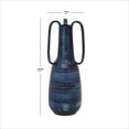 thumbnail image 4 of DecMode 17" Blue Ceramic Vase with Handles, 4 of 10