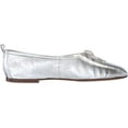 thumbnail image 6 of Sam Edelman Ari Soft Silver Bow Detailed Slip On Squared Toe Ballet Flats (Soft Silver, 10), 6 of 6