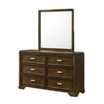 thumbnail image 3 of Brown Finish Solid Wood Upholstered Queen Size Panel Bed 4pc Wooden Bedroom Furniture Set, 3 of 9
